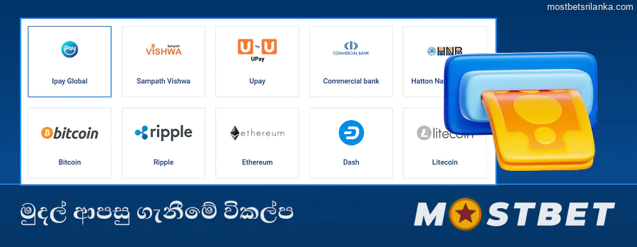 ජයග්‍රහණ සඳහා Mostbet ශ්‍රී ලංකා මුදල් ආපසු ගැනීමේ ක්‍රම